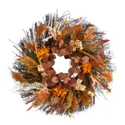 22” Autumn Dahlia And Berries Artificial Fall Wreath