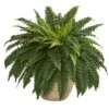 22” Boston Fern Artificial Plant In Sandstone Planter