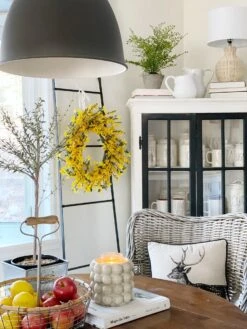 22” Forsythia Artificial Wreath -Artificial Trees Store artificial 22 forsythia artificial wreath nearly natural 600039