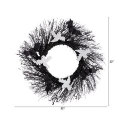 22" Halloween Ghost And Bats Twig Wreath" -Artificial Trees Store artificial 22 halloween ghost and bats twig wreath nearly natural 326783