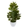 22” Zamioculcas Artificial Plant In White Planter