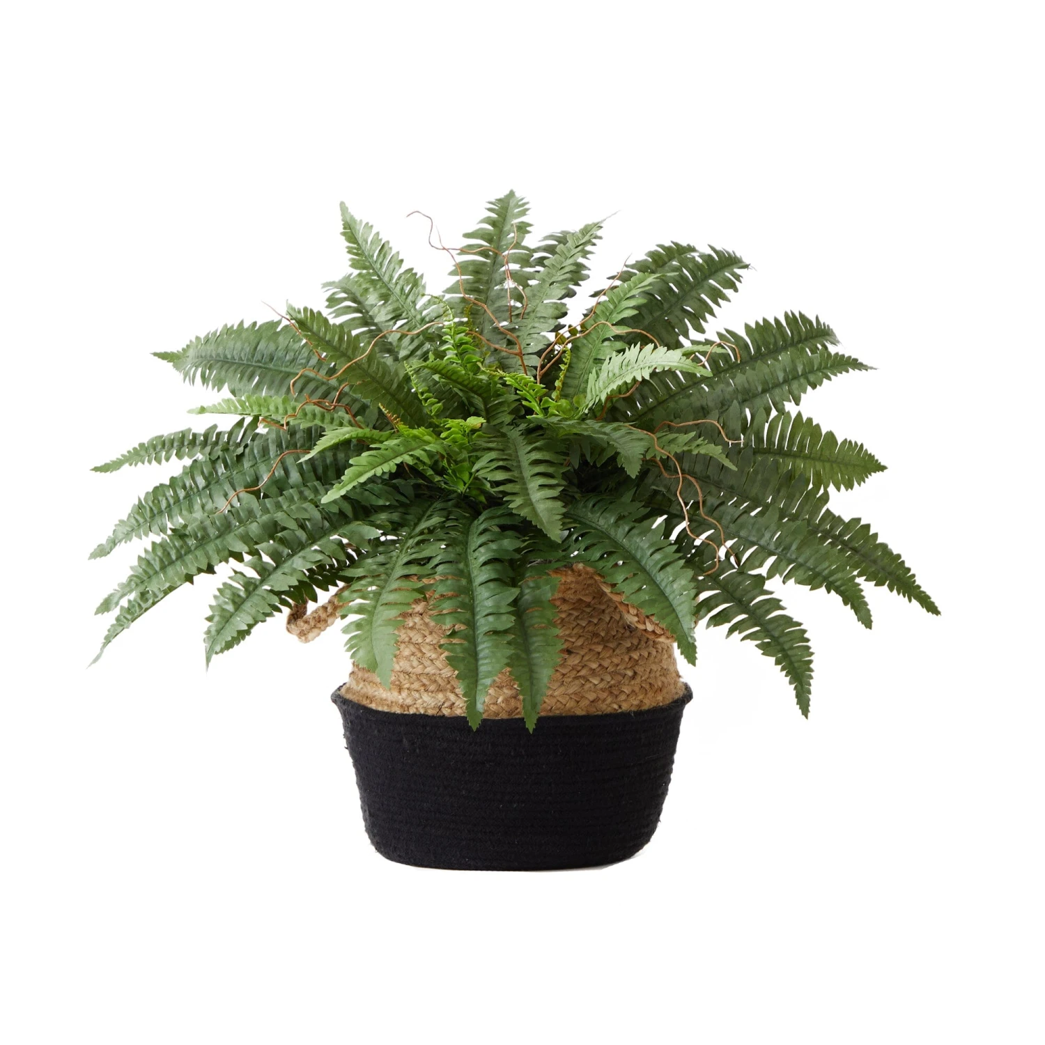 23" Artificial Boston Fern Plant With Handmade Jute & Cotton Basket DIY KIT 1 23" Artificial Boston Fern Plant With Handmade Jute & Cotton Basket DIY KIT