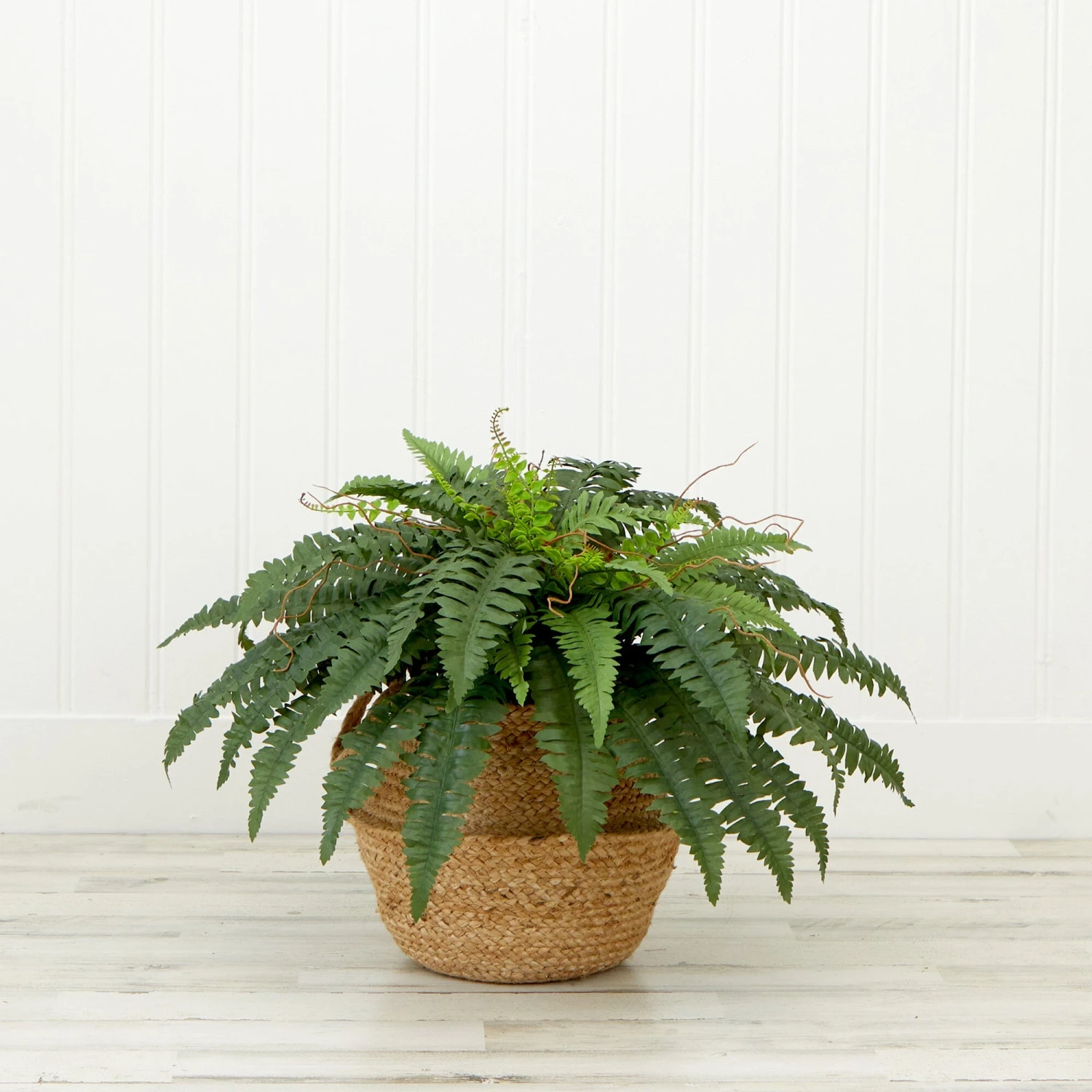 23” ArtificialBoston Fern Plant With Handmade Jute& Cotton Basket DIY KIT 4 23” ArtificialBoston Fern Plant With Handmade Jute& Cotton Basket DIY KIT - Image 4