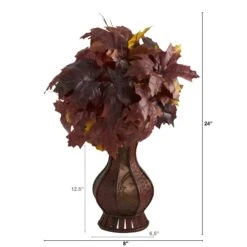24” Autumn Maple Leaf Artificial Plant In Decorative Planter -Artificial Trees Store artificial 24 autumn maple leaf artificial plant in decorative planter nearly natural 645275