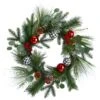 24” Berry And Pinecone Artificial Christmas Wreath With Ornaments