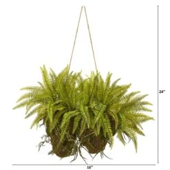24” Forest Fern Artificial Hanging Plant -Artificial Trees Store artificial 24 forest fern artificial hanging plant nearly natural 414314