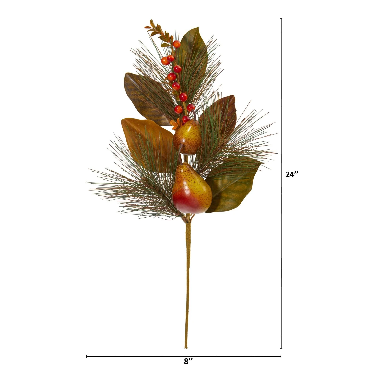 24” Pear, Pine And Magnolia Leaf Artificial Flower (Set Of 6) 2 24” Pear, Pine And Magnolia Leaf Artificial Flower (Set Of 6) - Image 2