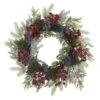 24” Pine And Cedar Artificial Wreath With Berries