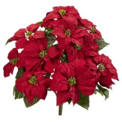 24” Poinsettia Artificial Plant (Set Of 2)