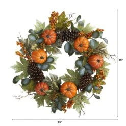 24” Pumpkins, Pine Cones And Berries Fall Artificial Wreath 5 24” Pumpkins, Pine Cones And Berries Fall Artificial Wreath -Artificial Trees Store artificial 24 pumpkins pine cones and berries fall artificial wreath nearly natural 619181