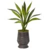 24” Sansevieria Artificial Plant In Decorative Planter