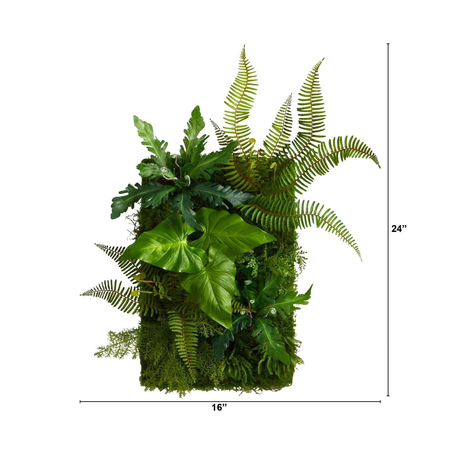 24” X 16” Mixed Foliage Artificial Living Wall 2 24” X 16” Mixed Foliage Artificial Living Wall - Image 2
