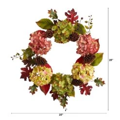 25” Autumn Hydrangea And Pinecones Fall Artificial Wreath -Artificial Trees Store artificial 25 autumn hydrangea and pinecones fall artificial wreath nearly natural 556041