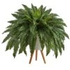 2.5’ Boston Fern Artificial Plant In White Planter With Legs