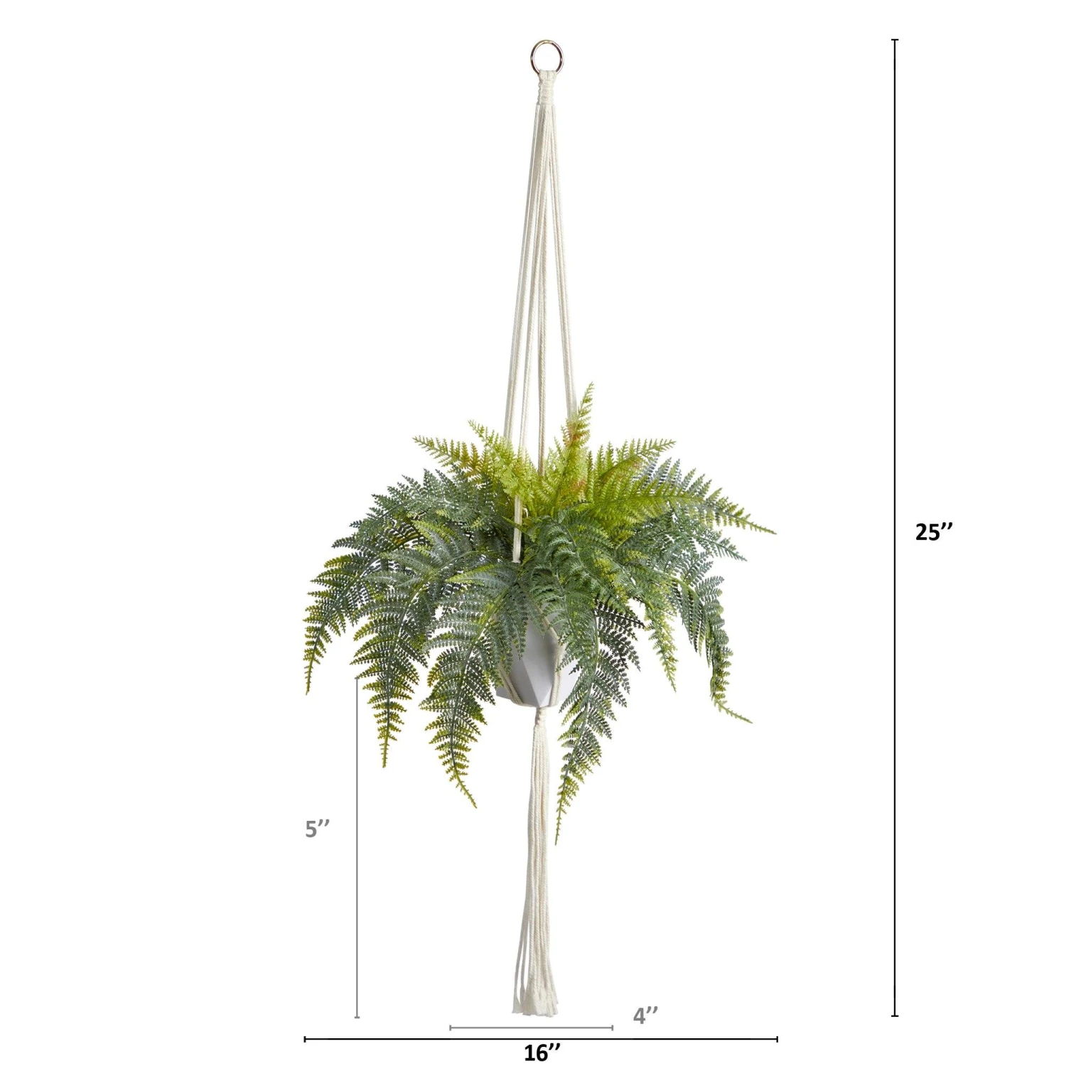 25” Fern Hanging Artificial Plant In Decorative Basket 2 25” Fern Hanging Artificial Plant In Decorative Basket - Image 2