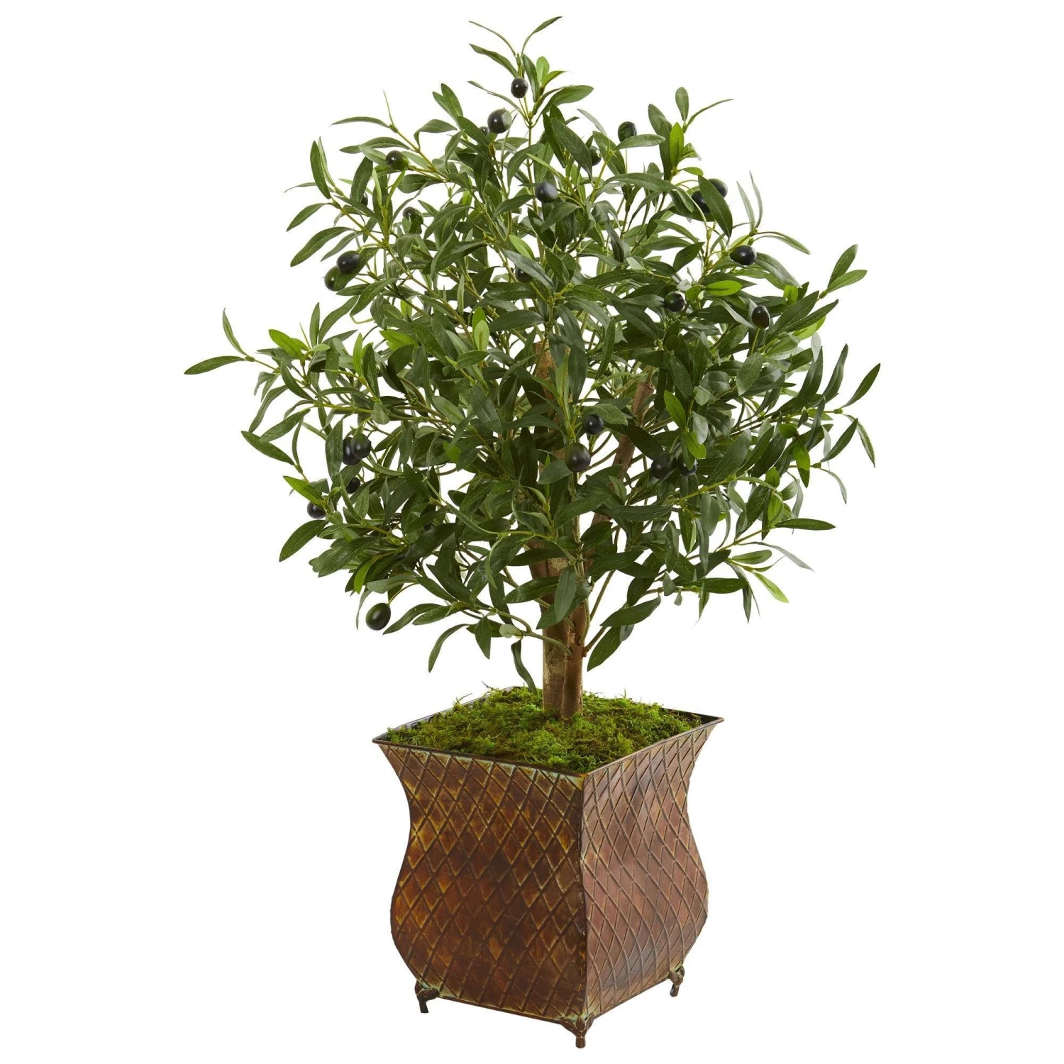2.5’ Olive Artificial Tree In Metal Planter 1 2.5’ Olive Artificial Tree In Metal Planter
