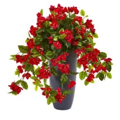 26” Bougainvillea Artificial Plant In Planter UV Resistant (Indoor/Outdoor)