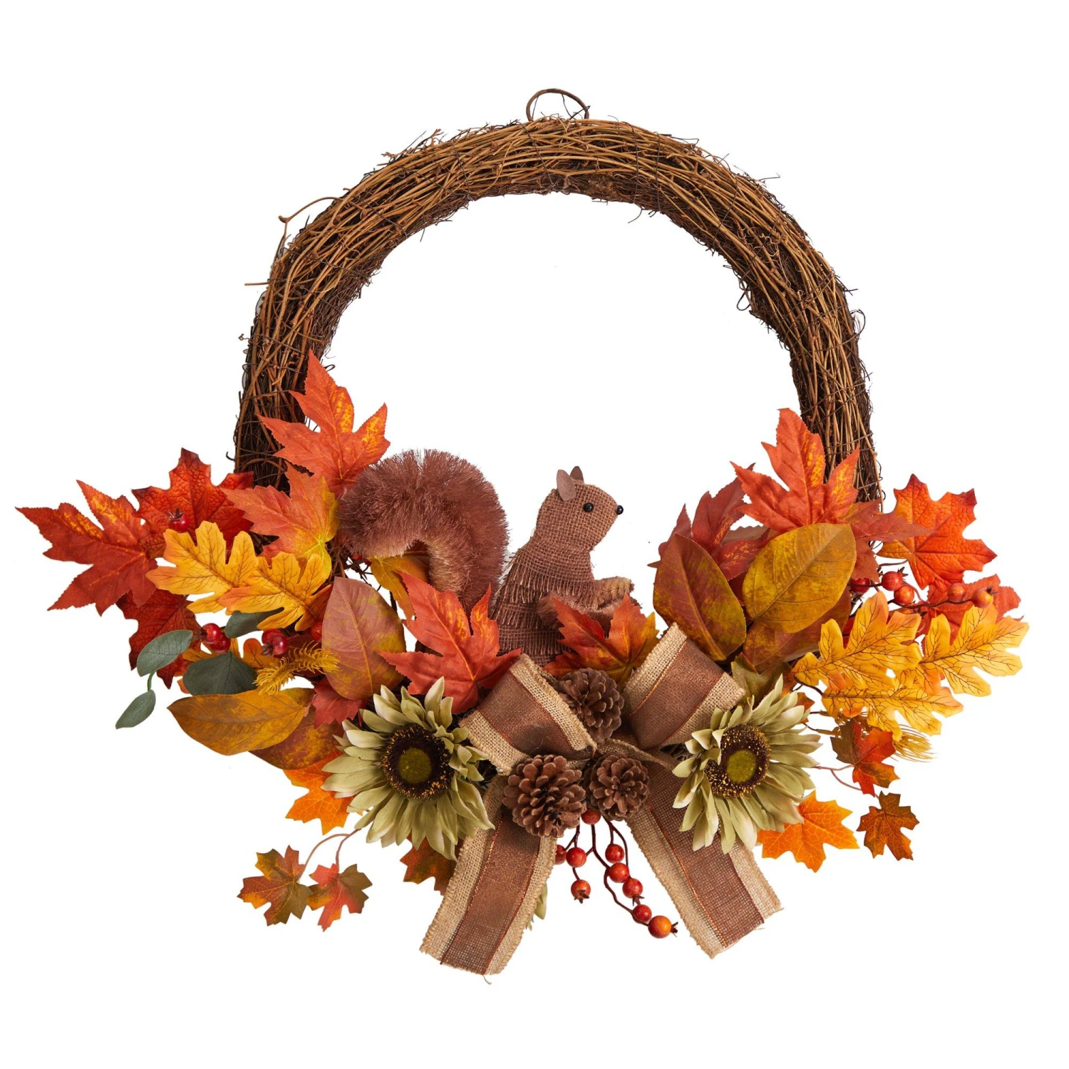 26” Fall Harvest Artificial Autumn Wreath With Twig Base And Bunny 1 26” Fall Harvest Artificial Autumn Wreath With Twig Base And Bunny