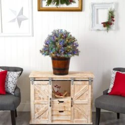 26” Flocked Shrub With Pinecones, 150 Multicolored LED Lights And 280 Branches In Planter 12 26” Flocked Shrub With Pinecones, 150 Multicolored LED Lights And 280 Branches In Planter -Artificial Trees Store artificial 26 flocked shrub with pinecones 150 multicolored led lights and 280 branches in planter nearly natural 484821