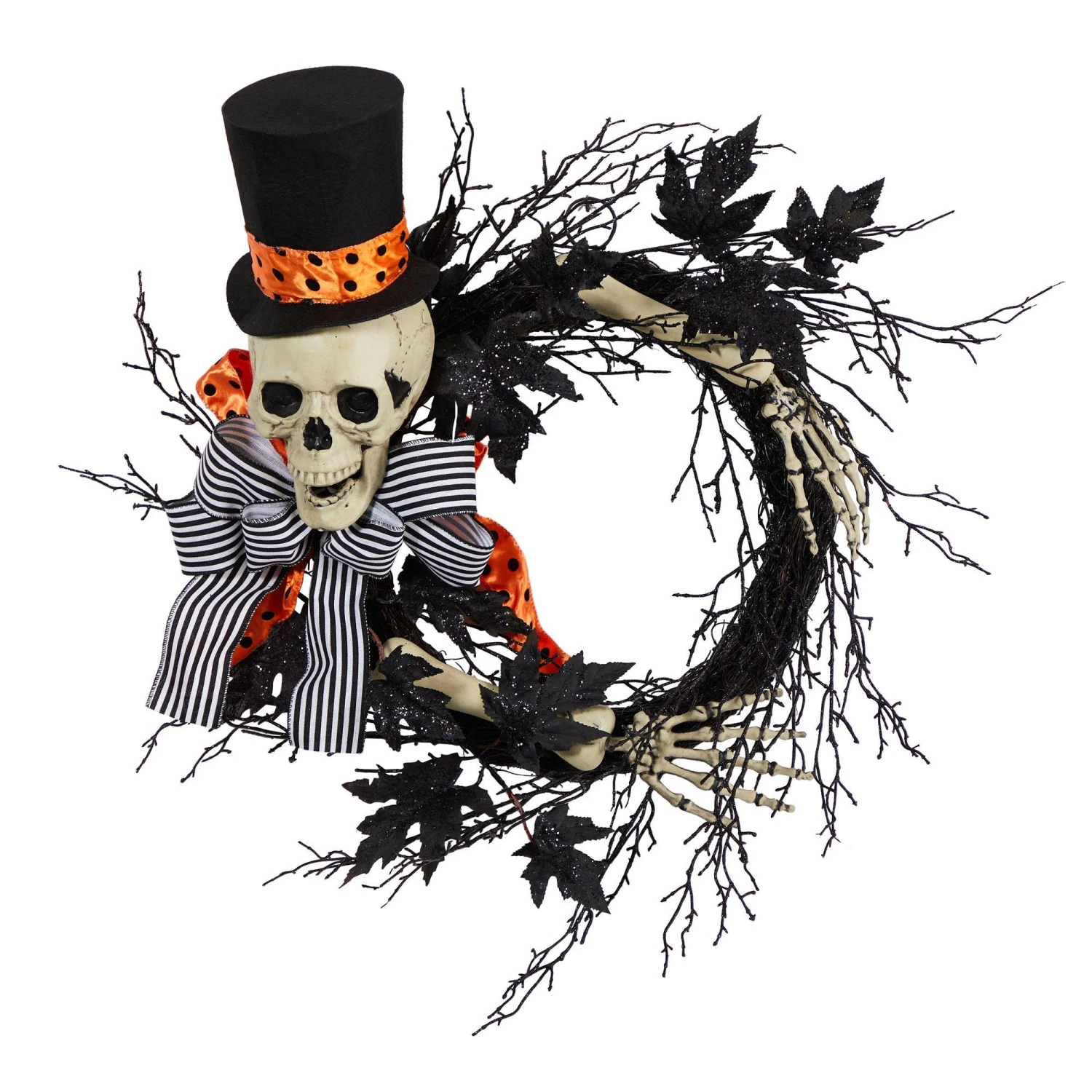26" Halloween Dapper Skeleton Wreath" 1 26" Halloween Dapper Skeleton Wreath"