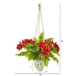 26” Phalaenopsis Orchid And Fern Plant In Hanging Vase -Artificial Trees Store artificial 26 phalaenopsis orchid and fern plant in hanging vase nearly natural 361336
