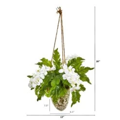 26” Phalaenopsis Orchid And Fern Plant In Hanging Vase -Artificial Trees Store artificial 26 phalaenopsis orchid and fern plant in hanging vase nearly natural 843308