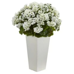 27” Geranium Artificial Plant In White Planter UV Resistant (Indoor/Outdoor) 10 27” Geranium Artificial Plant In White Planter UV Resistant (Indoor/Outdoor) -Artificial Trees Store artificial 27 geranium artificial plant in white planter uv resistant indooroutdoor nearly natural white 918564