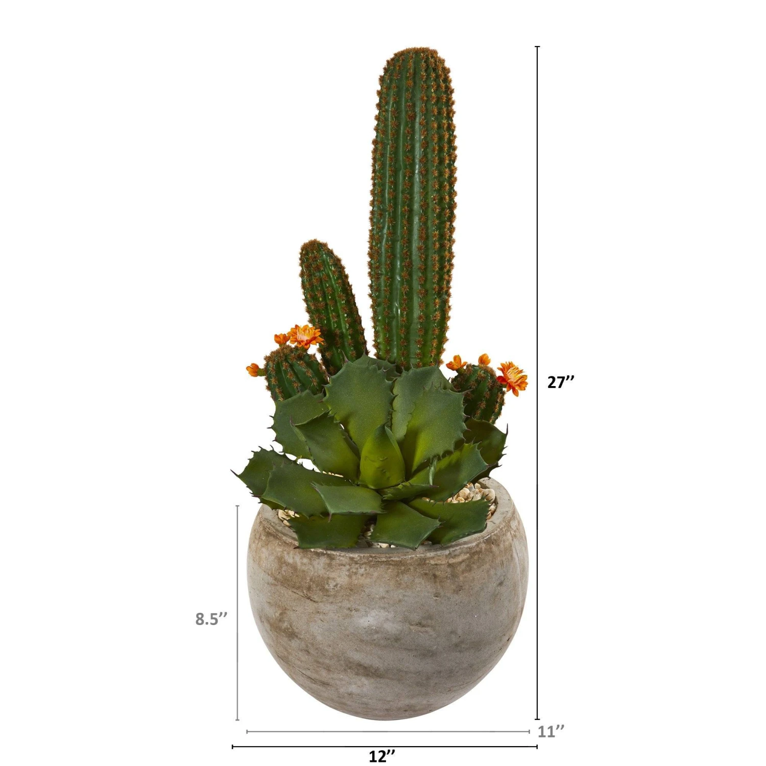 27” Mixed Succulent Artificial Plant In Sand Colored Planter 2 27” Mixed Succulent Artificial Plant In Sand Colored Planter - Image 2