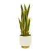 27” Sansevieria Artificial Plant In Designer Bowl