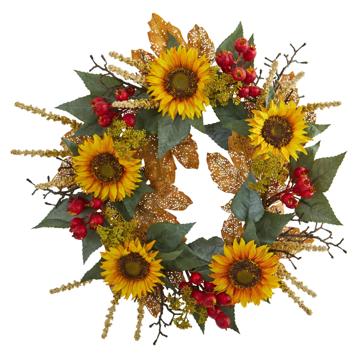 27” Sunflower Berry Artificial Wreath 1 27” Sunflower Berry Artificial Wreath