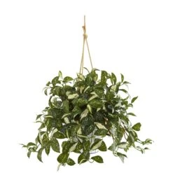 28” Florida Beauty Artificial Plant In Tin Hanging Bucket