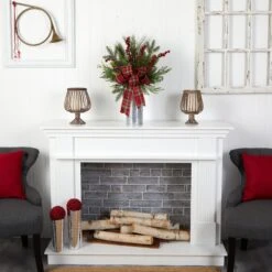 28” Holiday Winter Greenery, Berries And Plaid Bow Artificial Christmas Arrangement Home Décor 7 28” Holiday Winter Greenery, Berries And Plaid Bow Artificial Christmas Arrangement Home Décor -Artificial Trees Store artificial 28 holiday winter greenery berries and plaid bow artificial christmas arrangement home decor nearly natural 955748