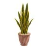 28” Sansevieria Artificial Plant In Terra Cotta Planter