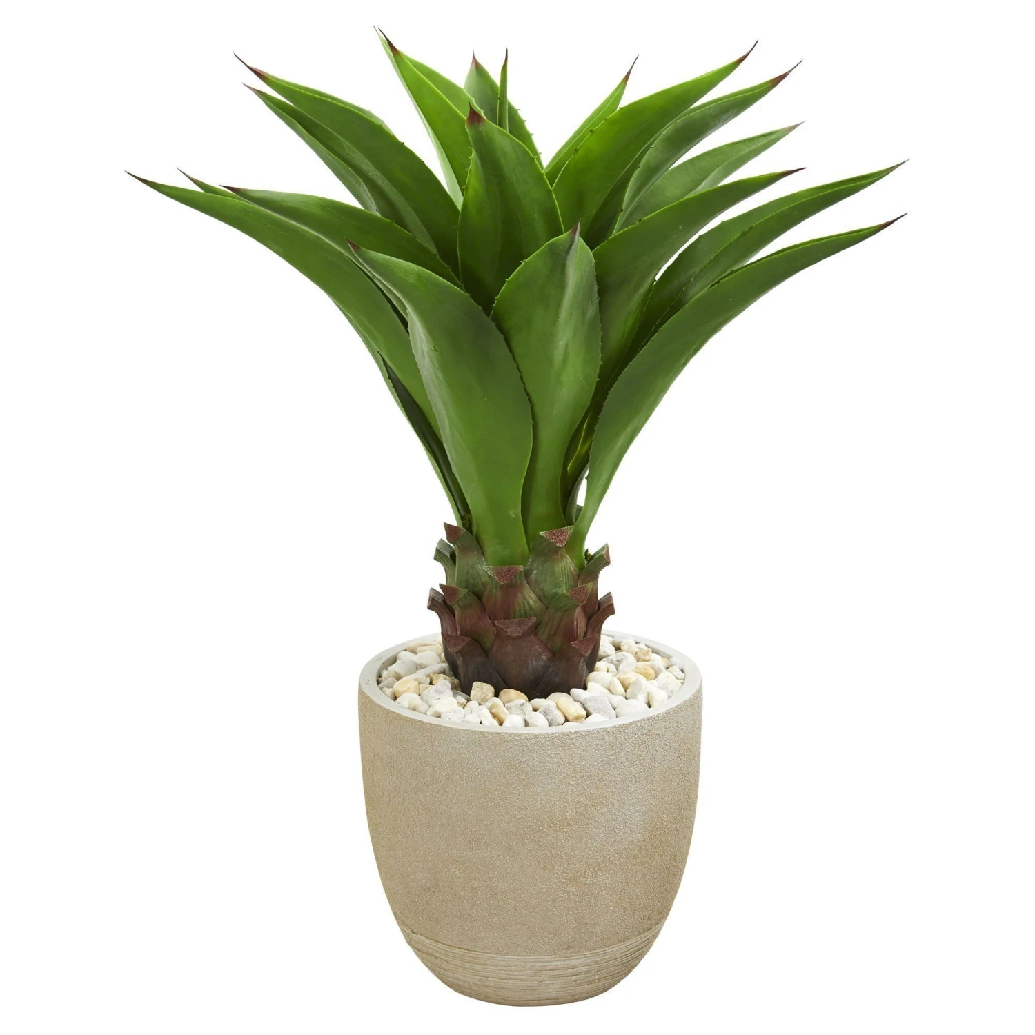 3' Agave Artificial Plant In Sandstone Planter 1 3' Agave Artificial Plant In Sandstone Planter