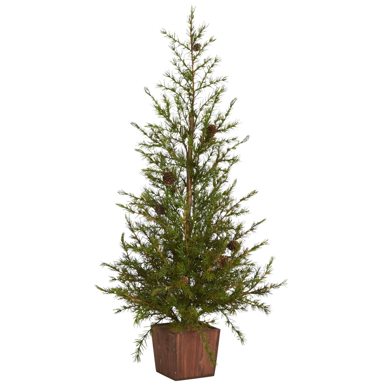 3’ Alpine “Natural Look” Artificial Christmas Tree In Wood Planter With Pine Cones 1 3’ Alpine “Natural Look” Artificial Christmas Tree In Wood Planter With Pine Cones