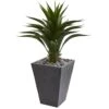3' Artificial Agave Plant In Slate Finished Steel Grey Planter