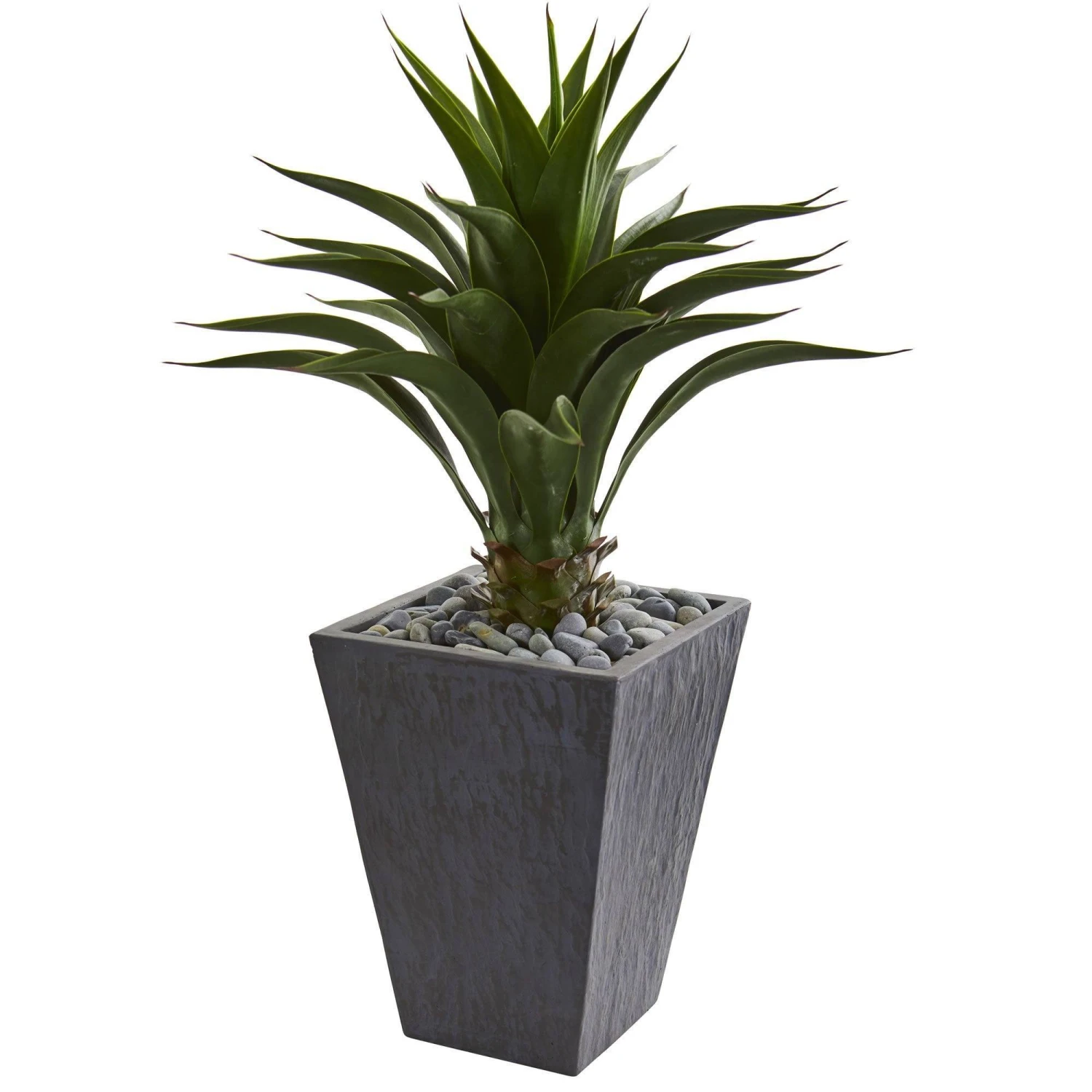 3' Artificial Agave Plant In Slate Finished Steel Grey Planter 1 3' Artificial Agave Plant In Slate Finished Steel Grey Planter