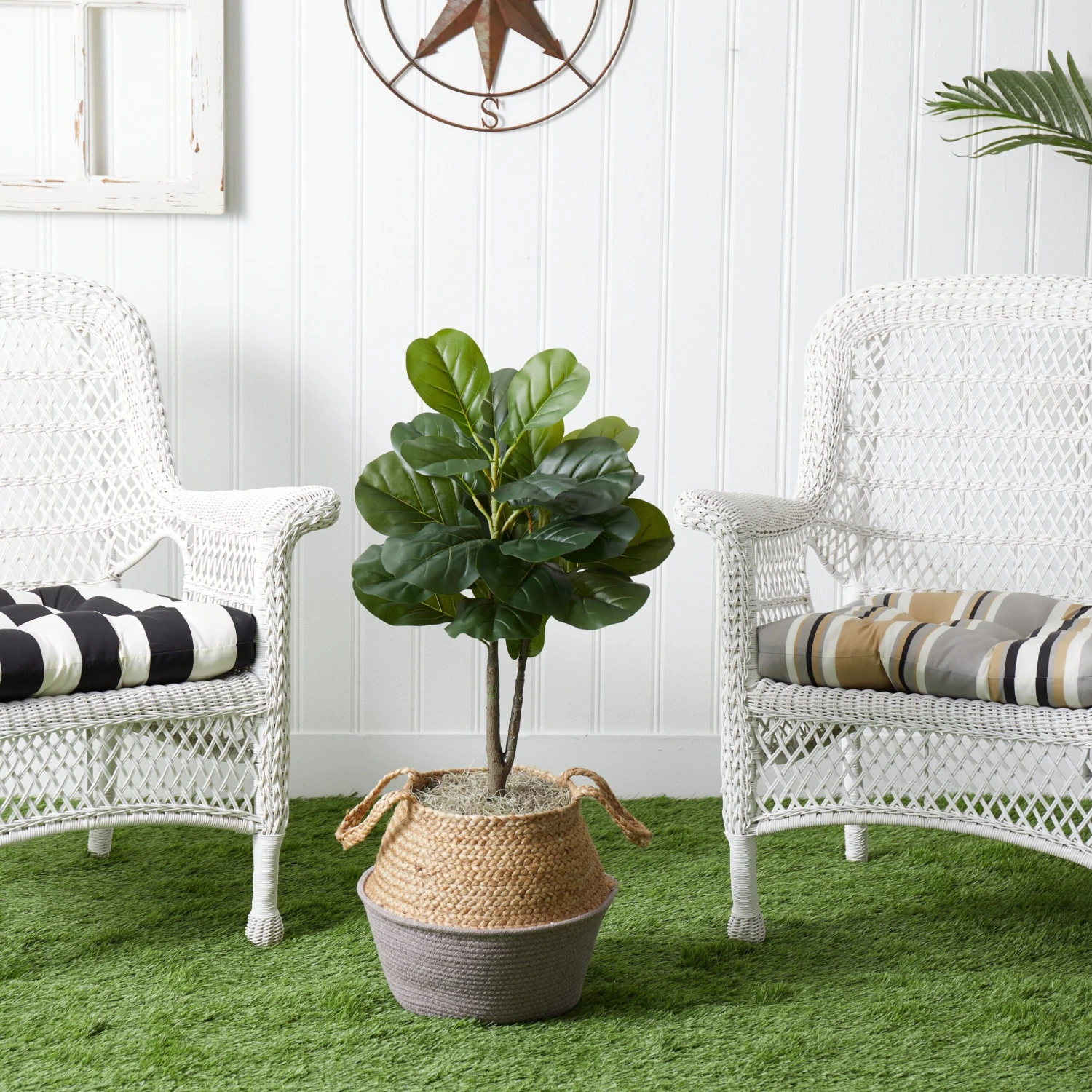 3' Artificial Fiddle Leaf Fig Tree With Handmade Cotton & Jute Woven Basket DIY Kit 18 3' Artificial Fiddle Leaf Fig Tree With Handmade Cotton & Jute Woven Basket DIY Kit - Image 18