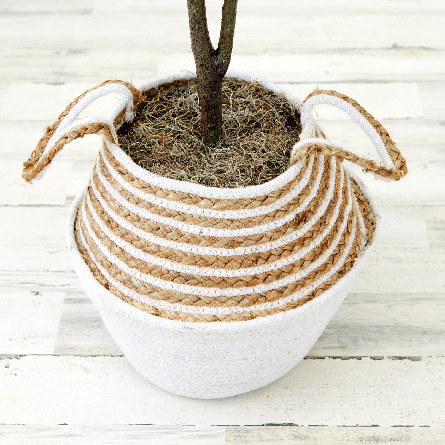 3' Artificial Fiddle Leaf Fig Tree With Handmade Cotton & Jute Woven Basket DIY Kit 13 3' Artificial Fiddle Leaf Fig Tree With Handmade Cotton & Jute Woven Basket DIY Kit - Image 13