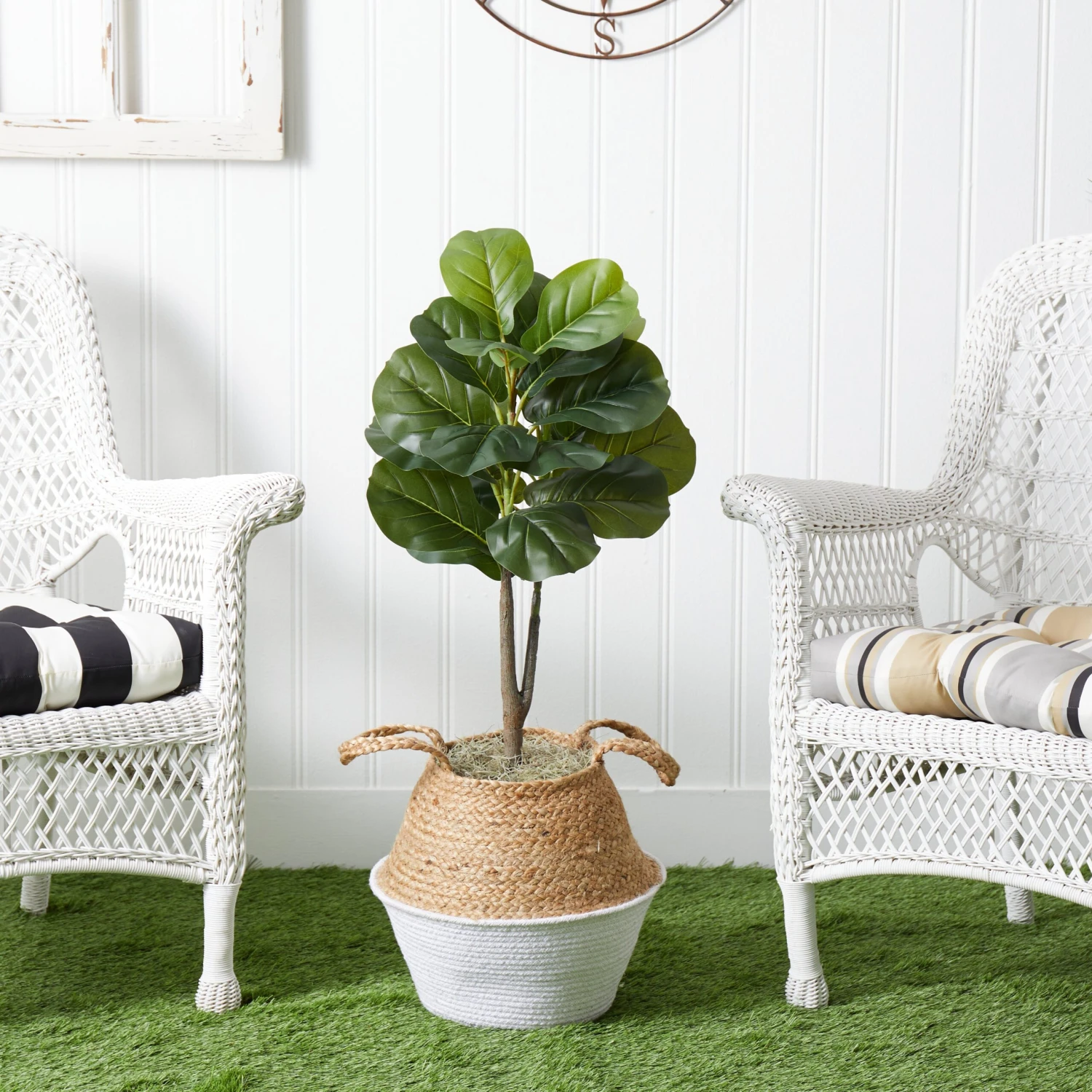 3' Artificial Fiddle Leaf Fig Tree With Handmade Cotton & Jute Woven Basket DIY Kit 17 3' Artificial Fiddle Leaf Fig Tree With Handmade Cotton & Jute Woven Basket DIY Kit - Image 17