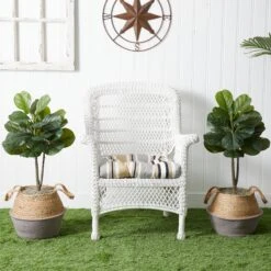 3’ Artificial Fiddle Leaf Fig Tree With Handmade Cotton & Jute Woven Planter DIY Kit - Set Of 2 -Artificial Trees Store artificial 3 artificial fiddle leaf fig tree with handmade cotton jute woven planter diy kit set of 2 nearly natural 663560