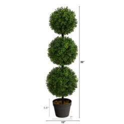 3’ Boxwood Triple Ball Topiary Artificial Tree (Indoor/Outdoor) -Artificial Trees Store artificial 3 boxwood triple ball topiary artificial tree indooroutdoor nearly natural 435600