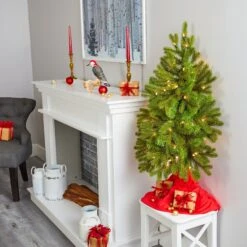 3' Cambridge Spruce Flat Back Artificial Christmas Tree With 50 Warm White (Multifunction) LED Lights And 113 Bendable Branches -Artificial Trees Store artificial 3 cambridge spruce flat back artificial christmas tree with 50 warm white multifunction led lights and 113 bendable branches nearly natural 926980