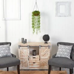 3’ Eucalyptus Artificial Plant In Hanging Basket -Artificial Trees Store artificial 3 eucalyptus artificial plant in hanging basket nearly natural 579129