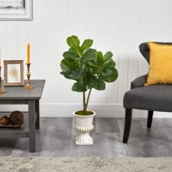 3’ Fiddle Leaf Fig Artificial Tree In White Urn 6 3’ Fiddle Leaf Fig Artificial Tree In White Urn -Artificial Trees Store artificial 3 fiddle leaf fig artificial tree in white urn nearly natural 796113