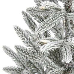 3’ Flocked Manchester Spruce Artificial Christmas Tree With 50 Lights And 133 Bendable Branches -Artificial Trees Store artificial 3 flocked manchester spruce artificial christmas tree with 50 lights and 133 bendable branches nearly natural 961386