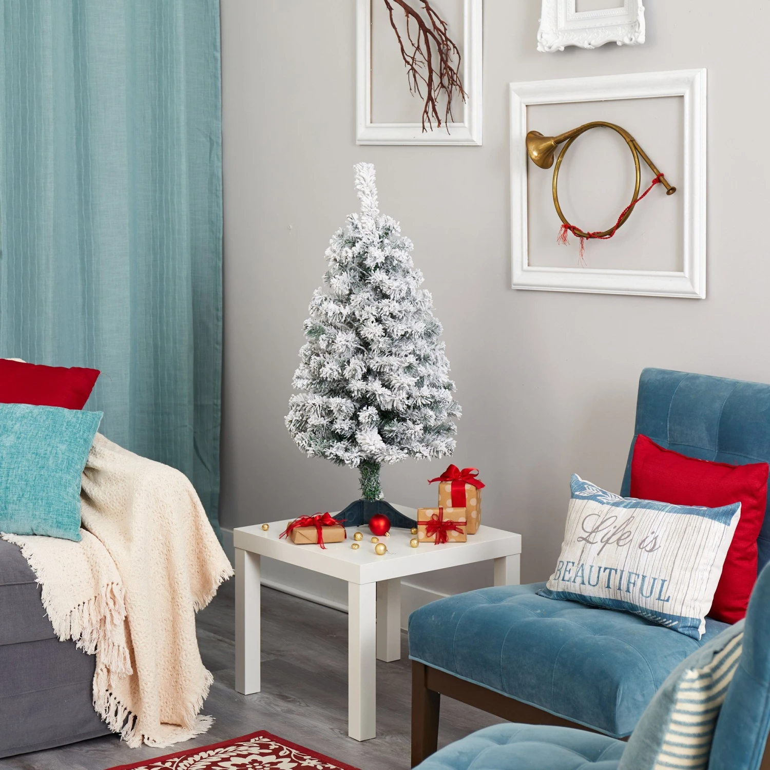 3' Flocked Rock Springs Spruce Artificial Christmas Tree 5 3' Flocked Rock Springs Spruce Artificial Christmas Tree - Image 5