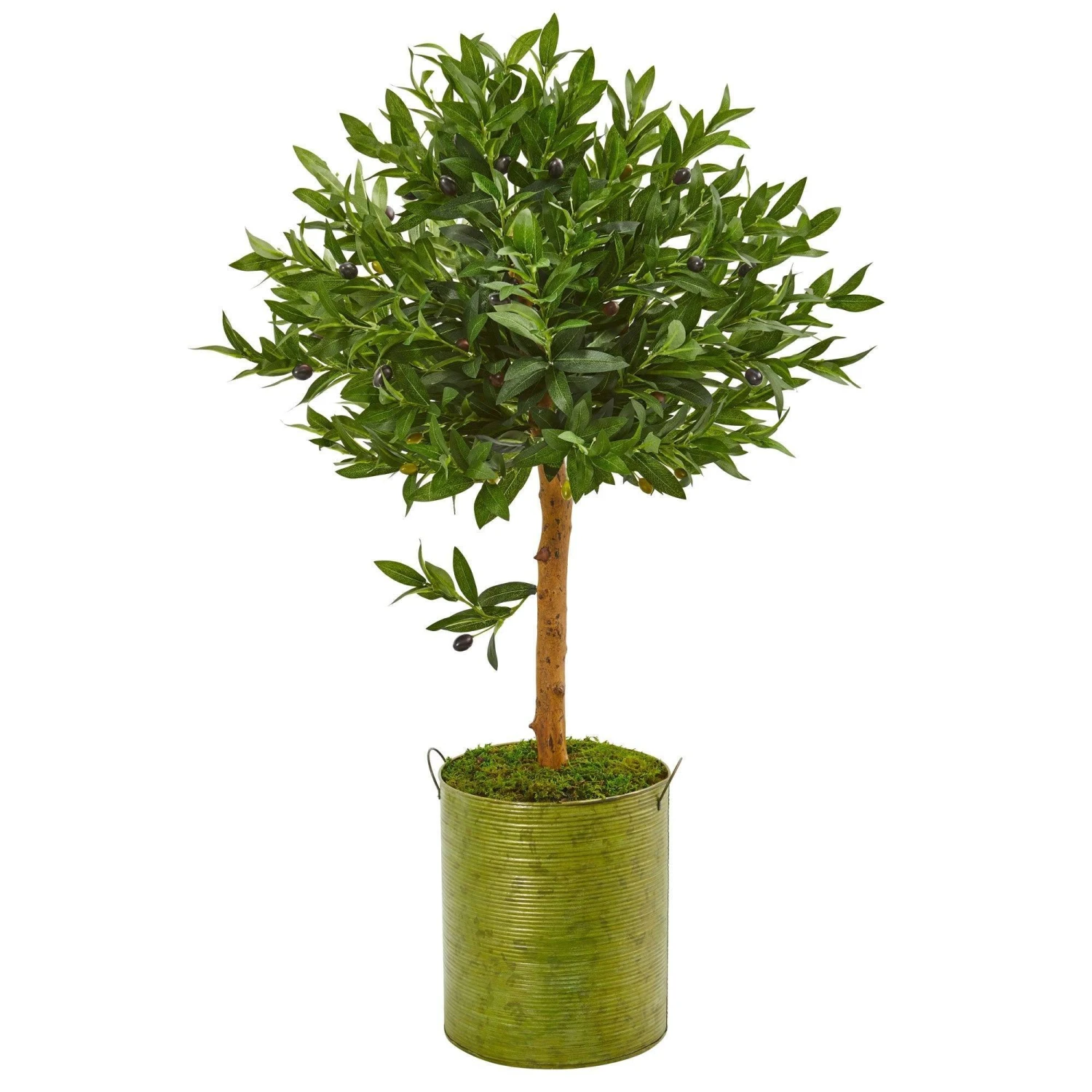 3’ Olive Topiary Artificial Tree In Green Planter (Indoor/Outdoor) 1 3’ Olive Topiary Artificial Tree In Green Planter (Indoor/Outdoor)