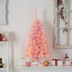 3’ Pink Artificial Christmas Tree With 50 LED Lights And 118 Bendable Branches 14 3’ Pink Artificial Christmas Tree With 50 LED Lights And 118 Bendable Branches -Artificial Trees Store artificial 3 pink artificial christmas tree with 50 led lights and 118 bendable branches nearly natural 250138