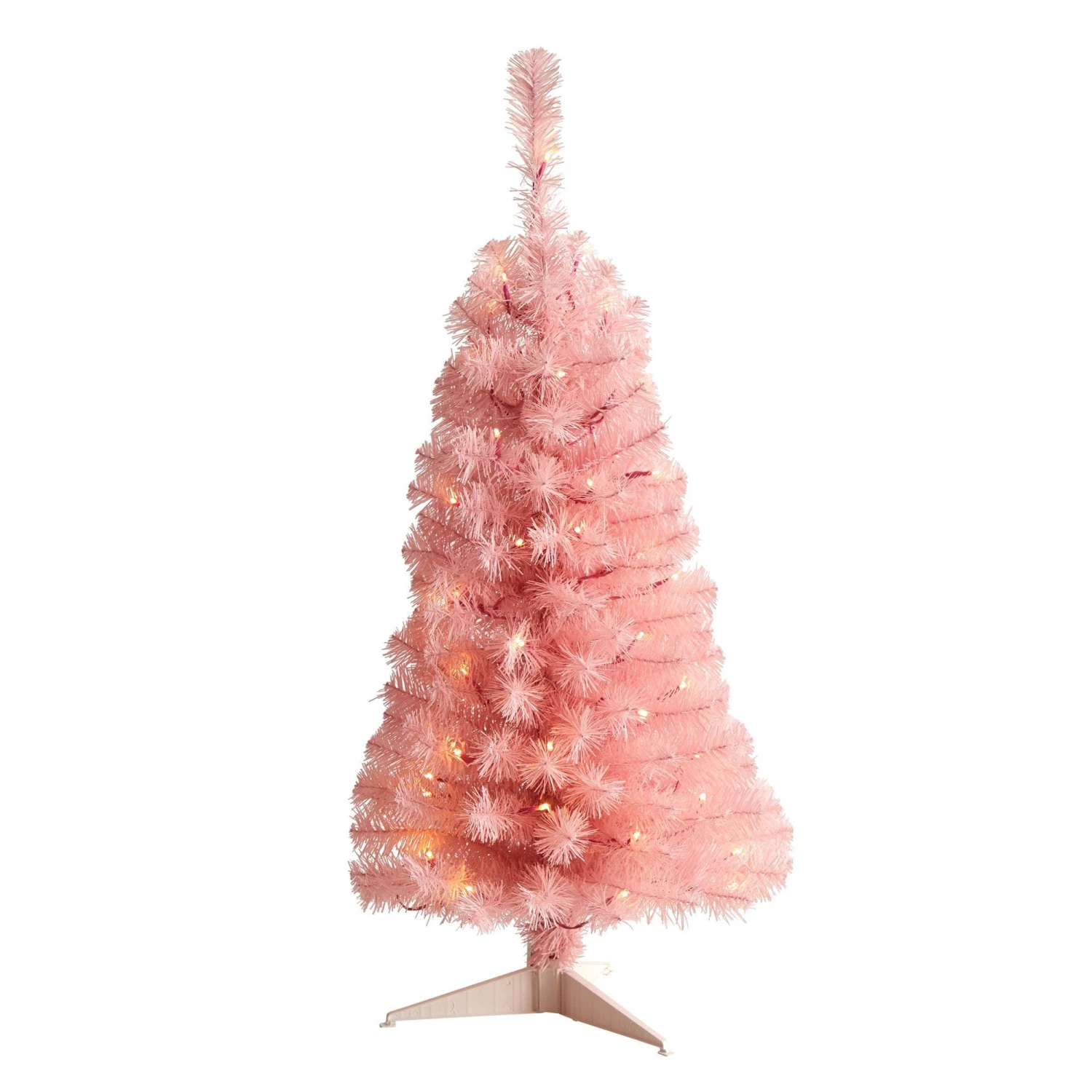 3’ Pink Artificial Christmas Tree With 50 LED Lights And 118 Bendable Branches 1 3’ Pink Artificial Christmas Tree With 50 LED Lights And 118 Bendable Branches